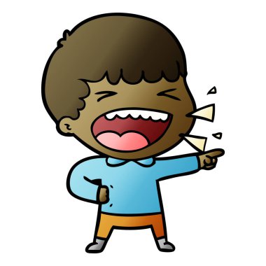 adam gülüyor karikatür vektör çizim