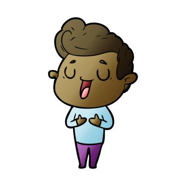 mutlu çizgi film adam vektör çizim