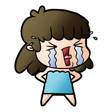 Çizgi filmdeki kadının vektör çizimi