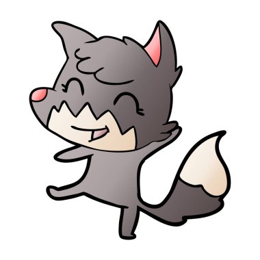 mutlu karikatür fox vektör çizim