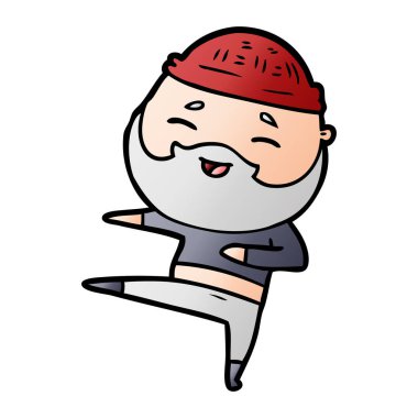 Çizgi film mutlu sakallı adam