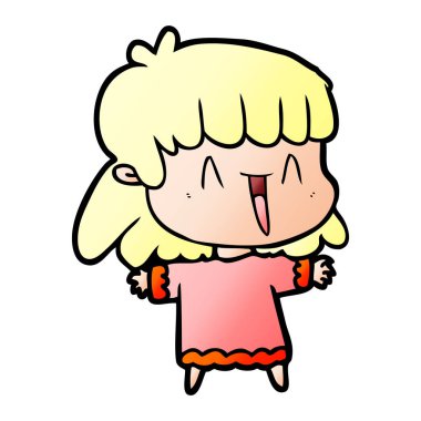 Çizgi filmdeki kadının vektör çizimi