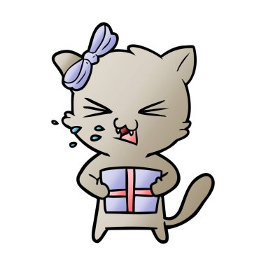 Çizgi film kedisinin vektör çizimi