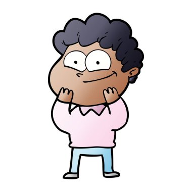 vektör çizim karikatür mutlu adam