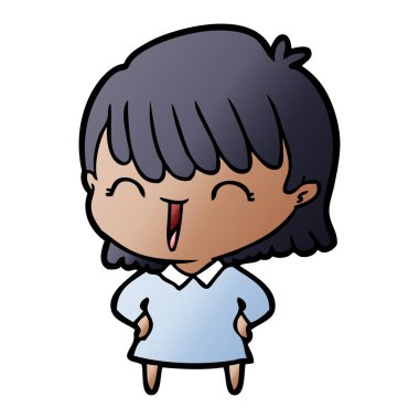 Çizgi filmdeki kadının vektör çizimi