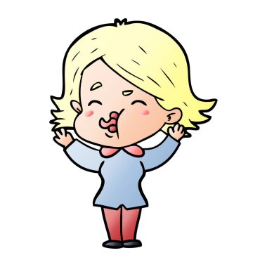 çizgi film kız yüz çekerek