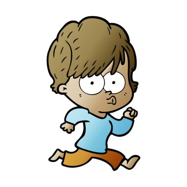 Çizgi filmdeki kadının vektör çizimi