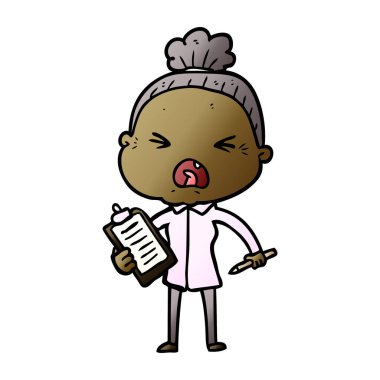 çizgi film kızgın yaşlı kadın