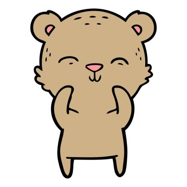 mutlu karikatür ayı vektör çizim