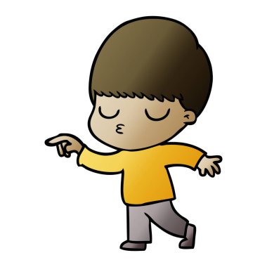 vektör çizim karikatür sakin çocuk