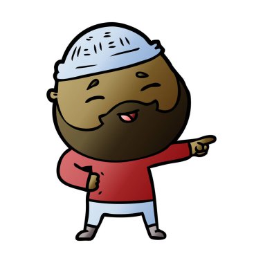 Çizgi film mutlu sakallı adam