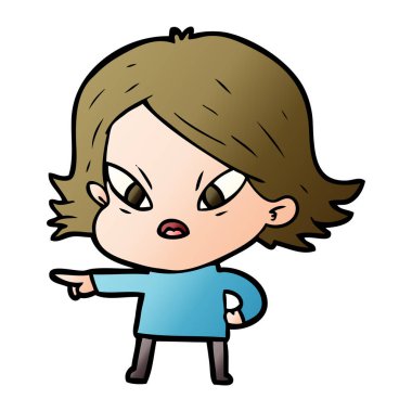 vektör çizim karikatür kadın vurguladı