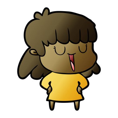 vektör çizim karikatür kadın gülüyor