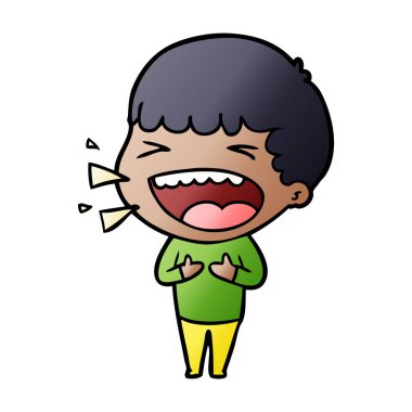 adam gülüyor karikatür vektör çizim