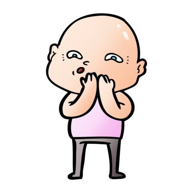 vektör çizim karikatür gergin adam