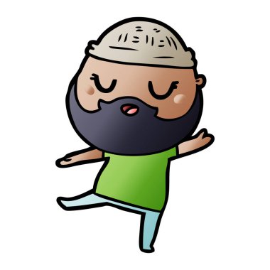 Sakallı sevimli çizgi adam