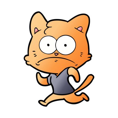 vektör çizim karikatür gergin kedi