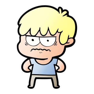 rahatsız çizgi film çocuk vektör çizim