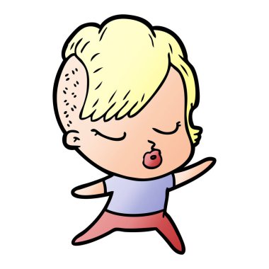 çizgi film güzel hippi kız