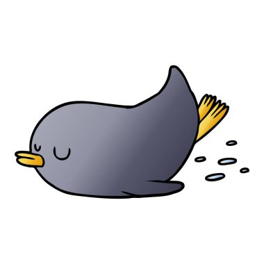 mutlu karikatür penguen vektör çizim