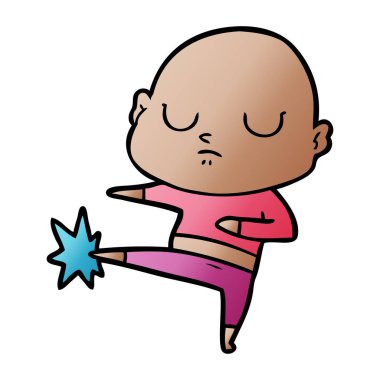 vektör çizim karikatür kel adam