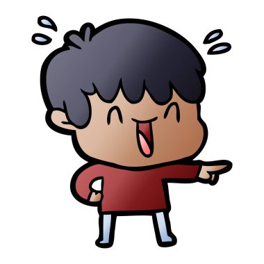 vektör çizim karikatür gülen çocuk