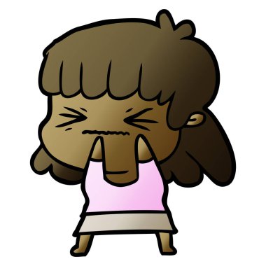 vektör çizim karikatür kızgın kız