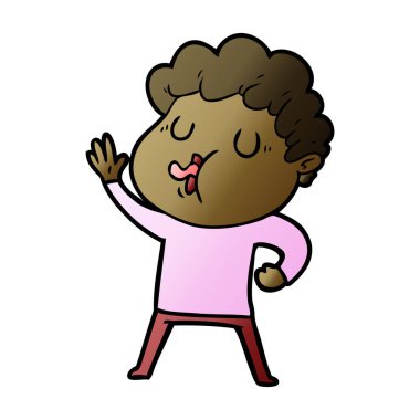 vektör çizim karikatür adam şarkı