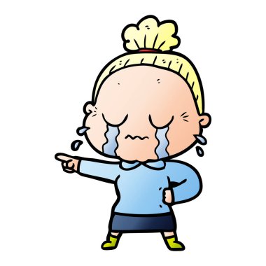 çizgi film ağlayan yaşlı kadın