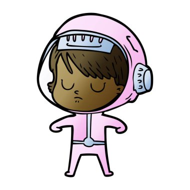 vektör çizim karikatür astronot kadın