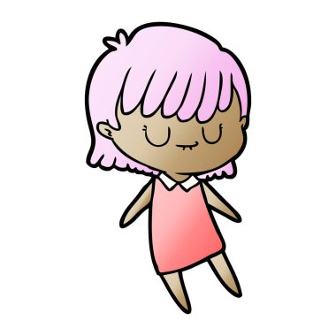 Çizgi filmdeki kadının vektör çizimi