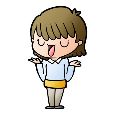 Çizgi filmdeki kadının vektör çizimi