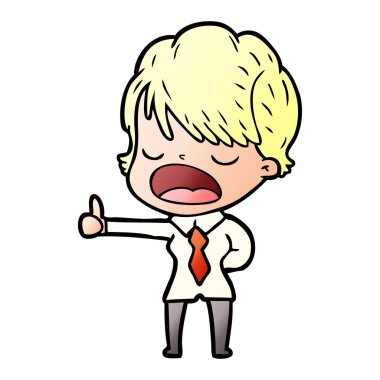 vektör çizim karikatür kadın söz