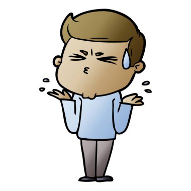 vektör çizim karikatür adam terleme