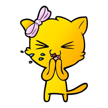 Çizgi film kedisinin vektör çizimi