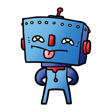 Çizgi film robotunun vektör çizimi