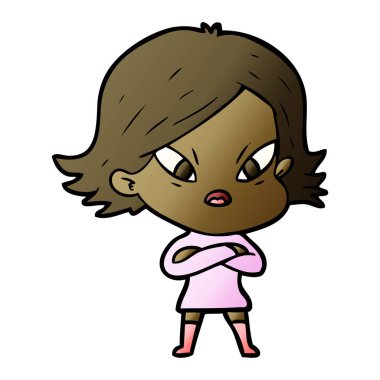 vektör çizim karikatür kadın vurguladı