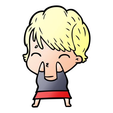 vektör çizim karikatür kadın düşünme