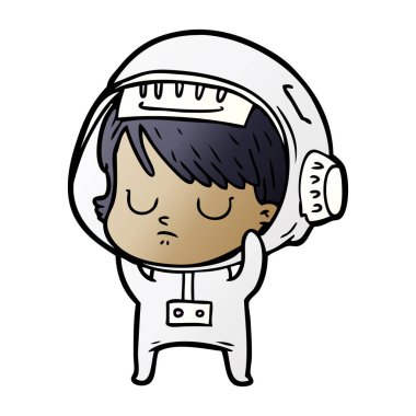 vektör çizim karikatür astronot kadın