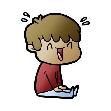 vektör çizim karikatür gülen çocuk