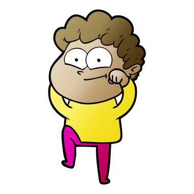 vektör çizim karikatür mutlu adam