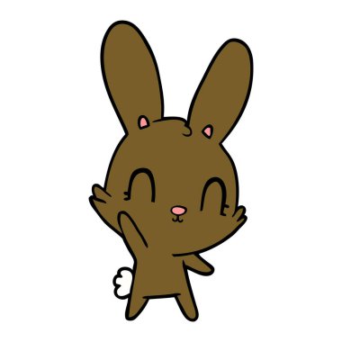 Tatlı çizgi film tavşanının vektör çizimi