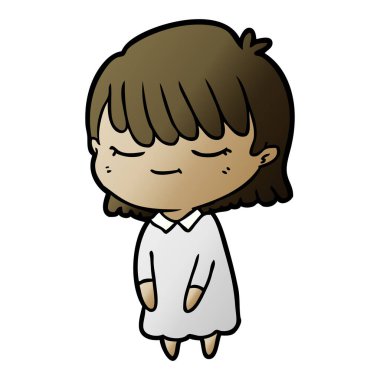 Çizgi filmdeki kadının vektör çizimi