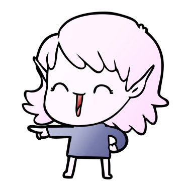 vektör çizim karikatür elf kızı