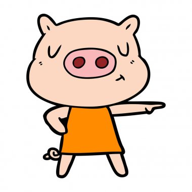 çizgi film içerik domuz elbise işaret içinde