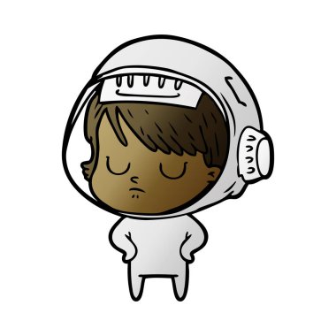 vektör çizim karikatür astronot kadın