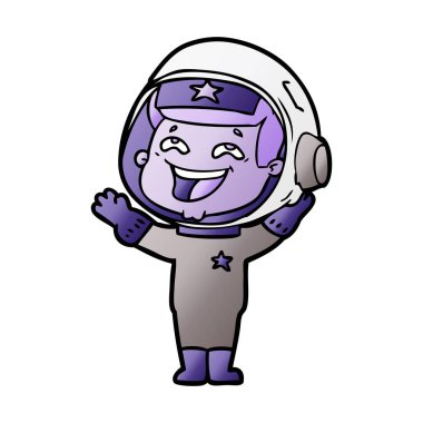 vektör çizim karikatür gülen astronot