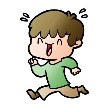 vektör çizim karikatür gülen çocuk