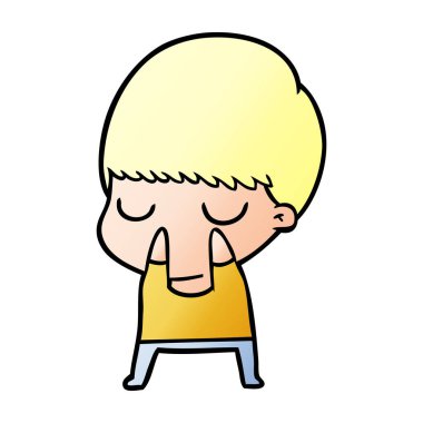 vektör çizim karikatür sakin çocuk