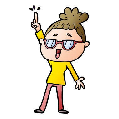 vektör çizim karikatür mutlu kadın